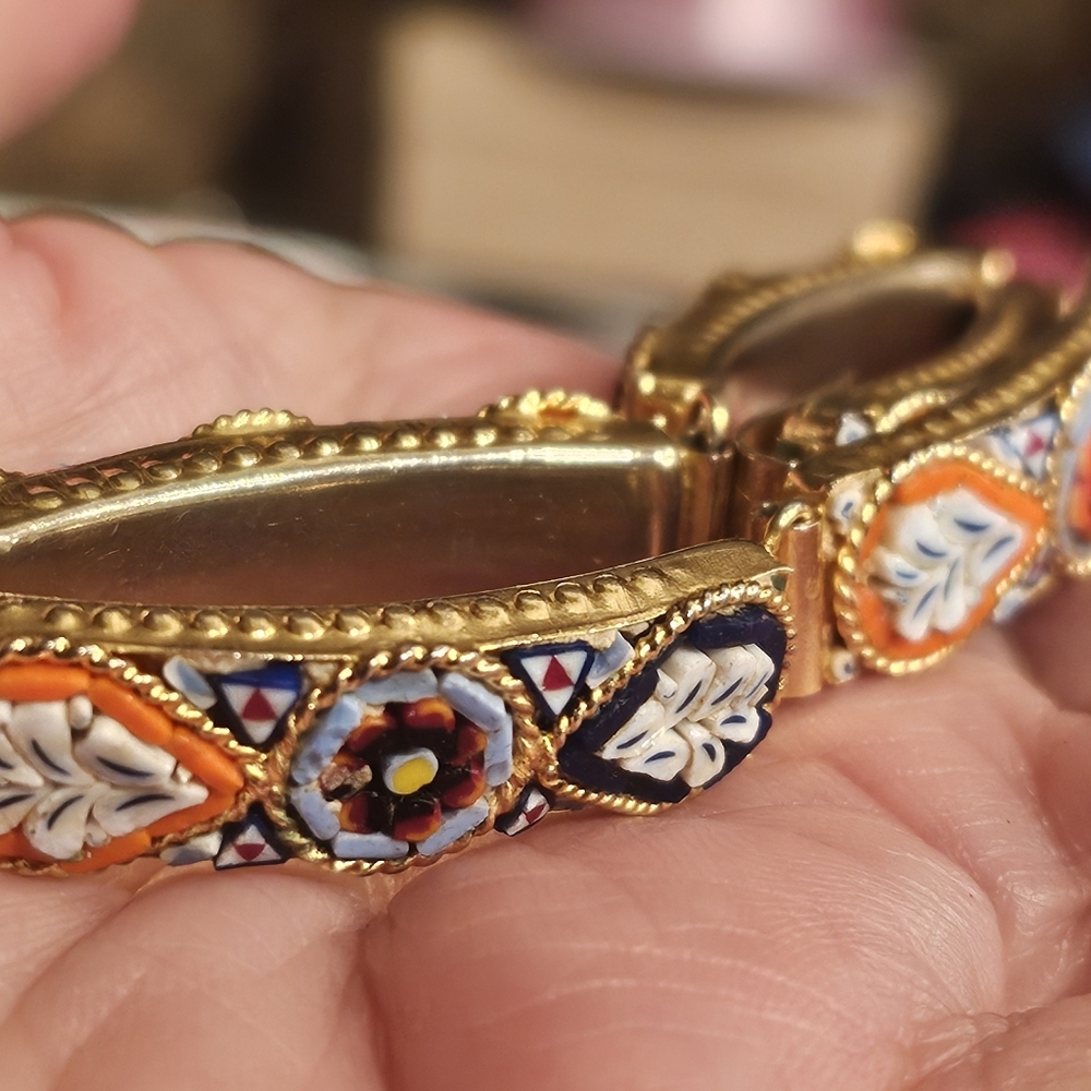Micro Mosiac Vintage bracelet Inlayed  Jewelry Pre Owned Vintage Bracelet